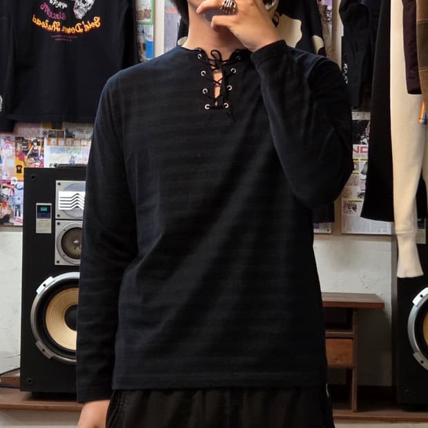 JPN 스트라이프 아일렛 롱슬리브