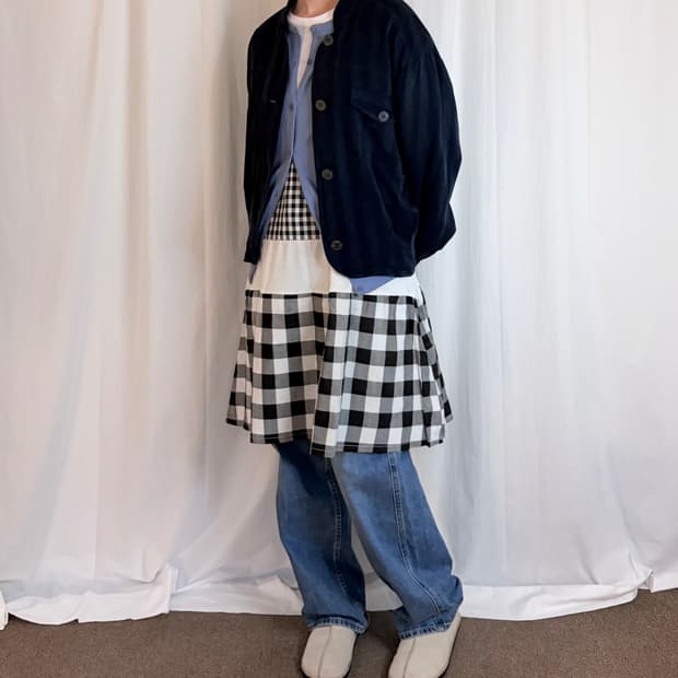 Stripe Relaxed Blouson - Dark Navy