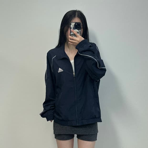 아디다스 00s 올드스쿨 네이비 라인 바람막이 자켓