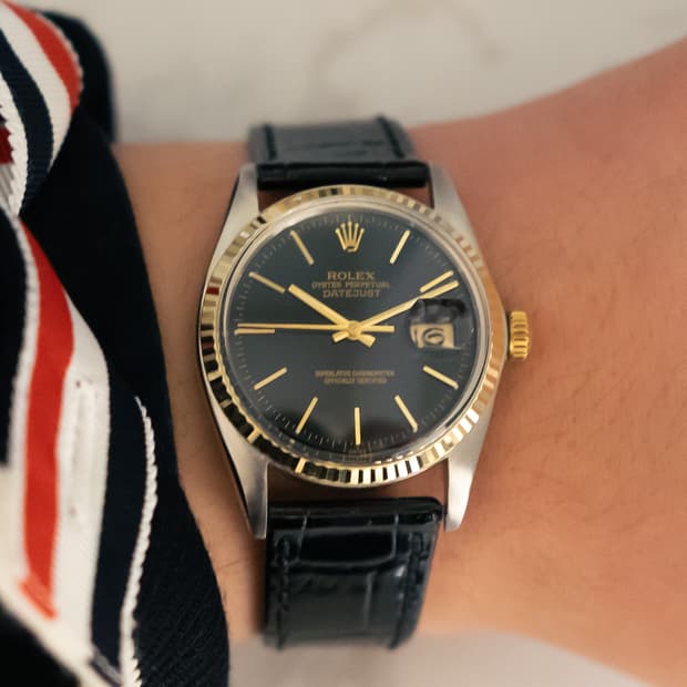 롤렉스 데이저스트 16013 콤비 검판 다이얼 시계