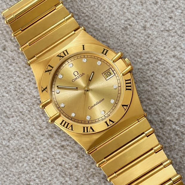 [정품] 오메가 컨스틸레이션 1430 18K금도금 남자 다이아몬드 시계