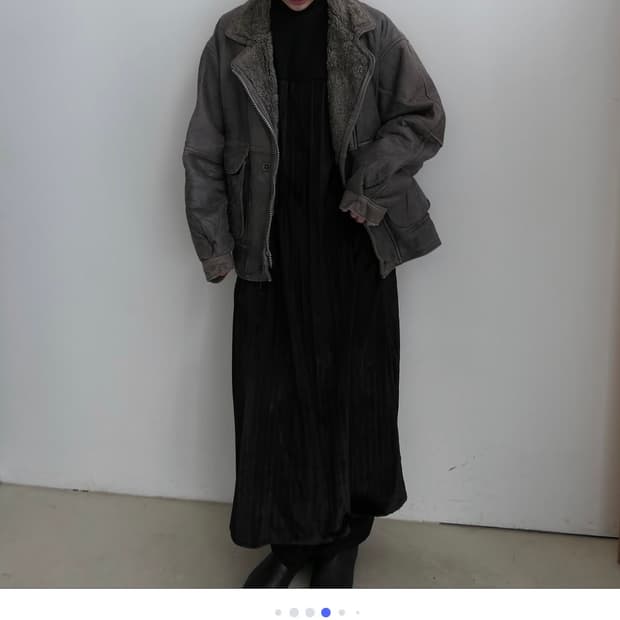 빈티지 낙원 nagwon 그레이카키 무스탕 자켓