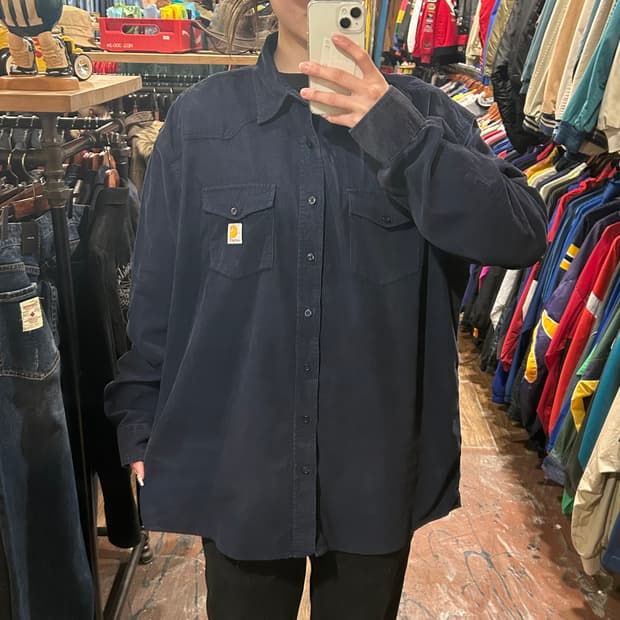 [HI] 칼하트 코듀로이 긴팔셔츠 네이비