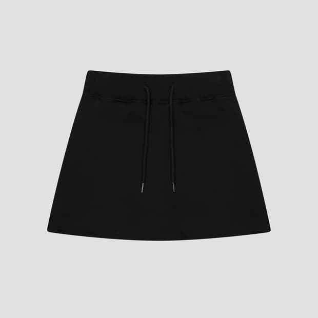 ESSENTIAL SWEAT PANTS SKIRT-BLACK