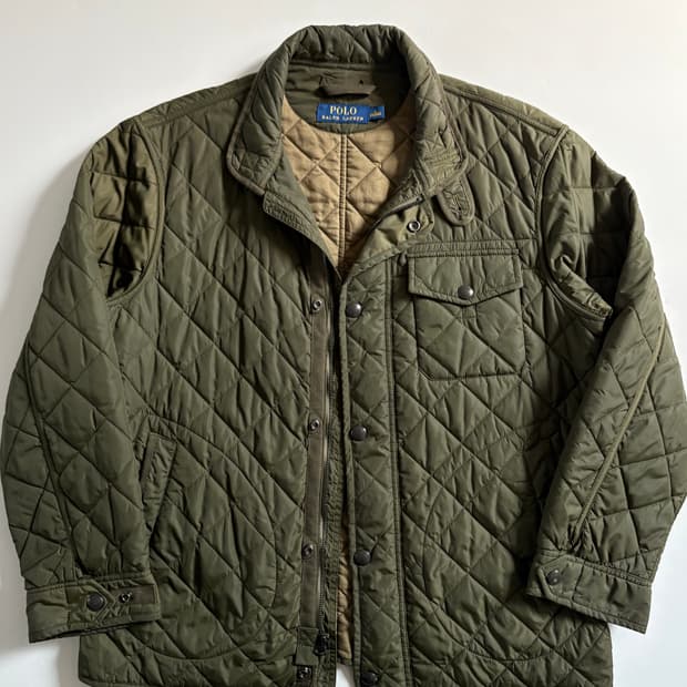 Polo 폴로랄프로렌 신형라벨 카키 퀼티드 자켓