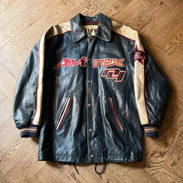 [M]90's AVIREX USA 아비렉스 올스타 레더 바시티 자켓