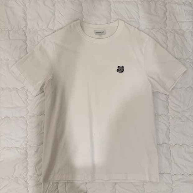 메종키츠네 그레이 폭스헤드 컴포트핏 티셔츠