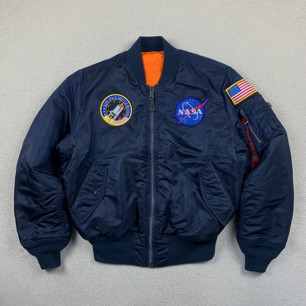 알파인더스트리 나사 패치 MA-1 항공점퍼 네이비 