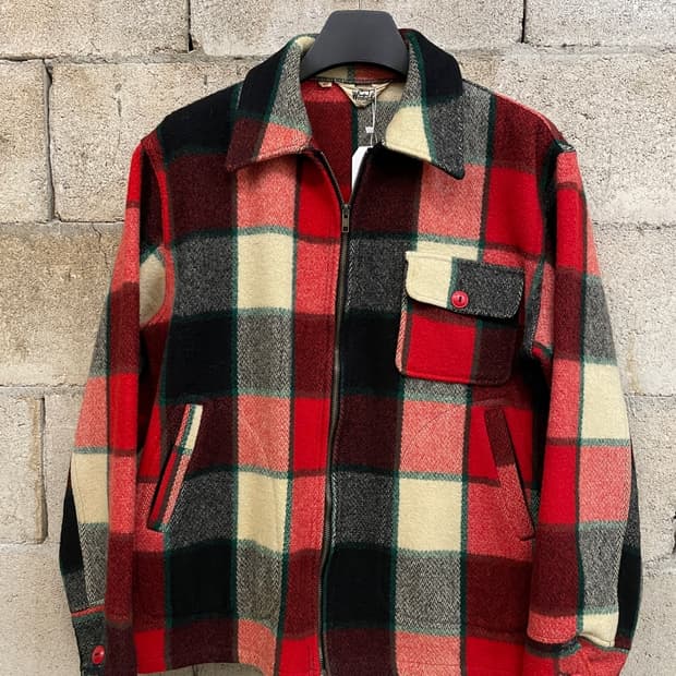 70s 울리치 체크 드리즐러 자켓 