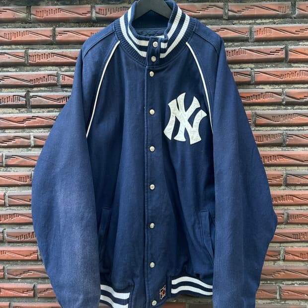 빈티지 90s JH Design 뉴욕 양키즈 울 바시티 자켓