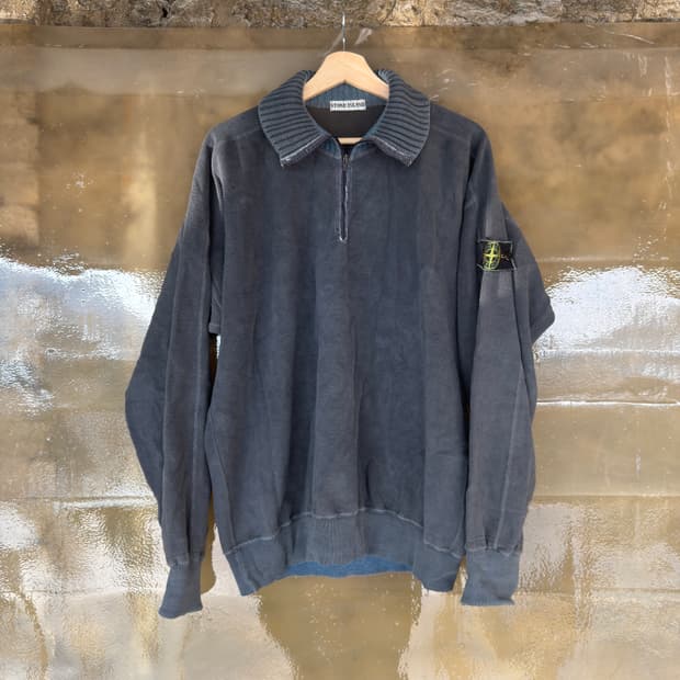 90s 스톤 아일랜드 플리스 1/4 fleece zip