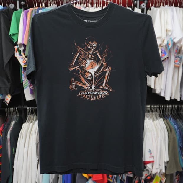 2000년대 빈티지 Harley Davidson 스켈레톤 티셔츠
