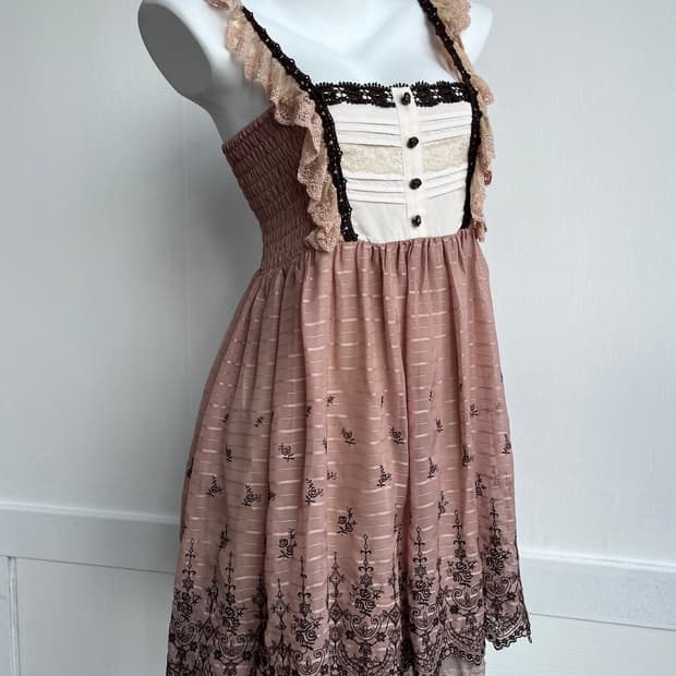 axes femme 브라운 레이스 원피스