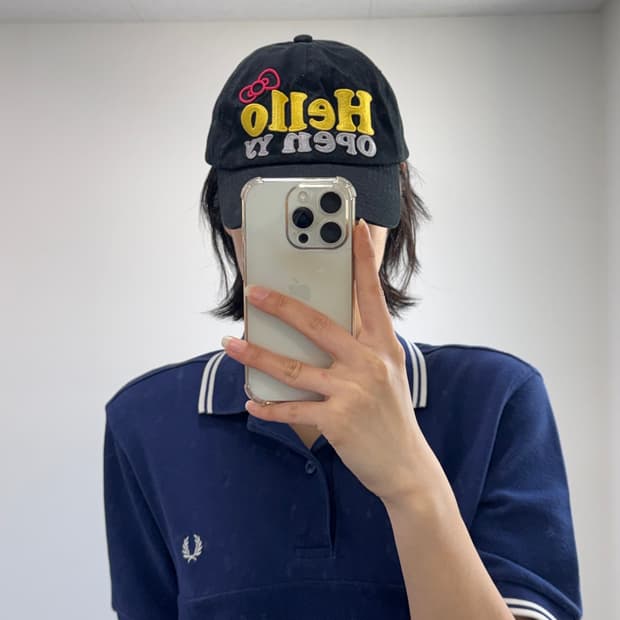 Open yy 오픈 와이와이 헬로키티 블랙 볼캡