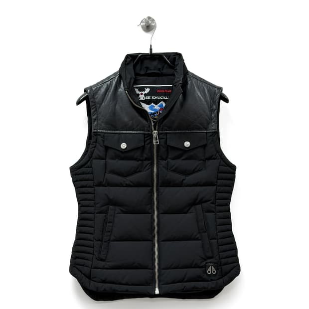 무스너클 레더 콤비 패딩 베스트