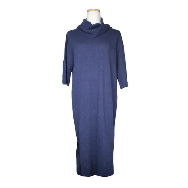 S막스마라 네이비블루 캐시미어 터틀넥 원피스 66