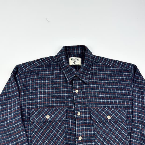 VTG 빈티지 재팬 포켓 울 체크셔츠 (XXL)