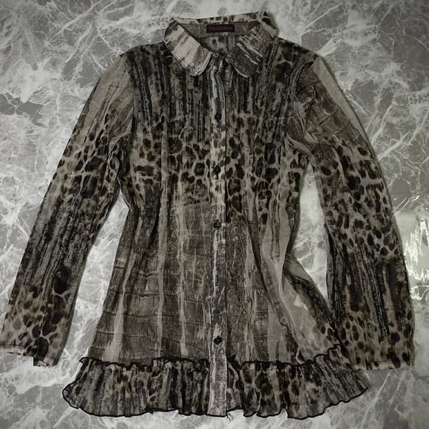 Calabaza see through leopard shirts