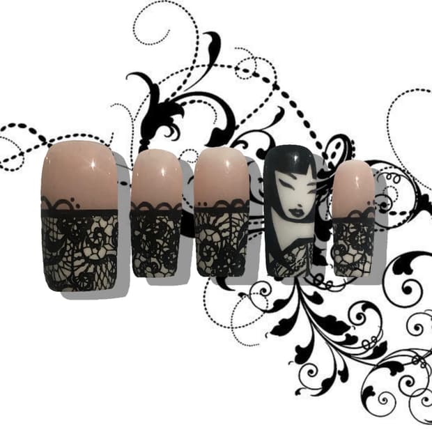 TOKI DOKI / 토키도키 빈티지 레이스 네일팁 프레스온 네일