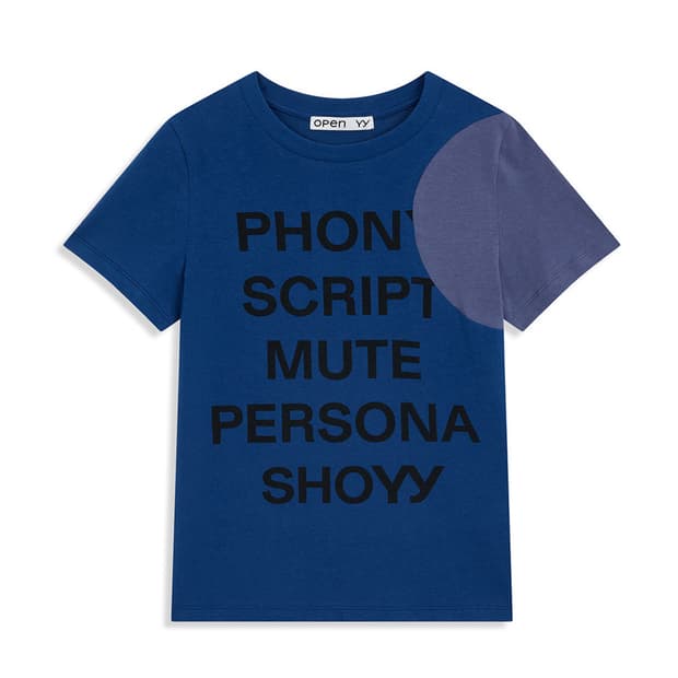 오픈yy YY DOT TYPO TEE, BLUE (S)