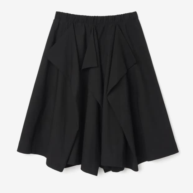 밀로우먼 어시매트릭 밴딩 스커트 블랙