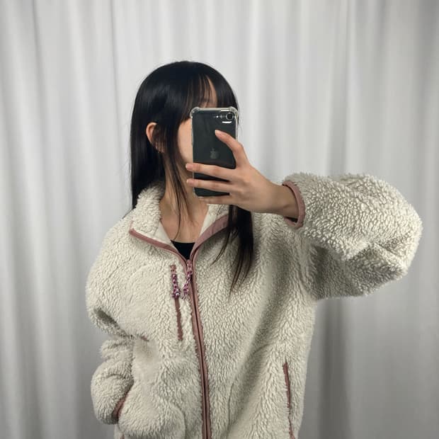 노스페이스 아이보리 플리스 후리스 집업 자켓
