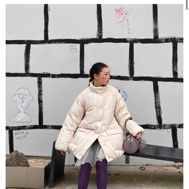 [새제품] 시눈 레글런 하프 다운 자켓 패딩 숏패딩