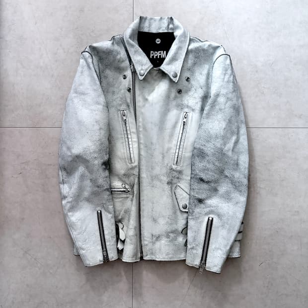Y2K PPFM Distressed Leather Rider Jacket