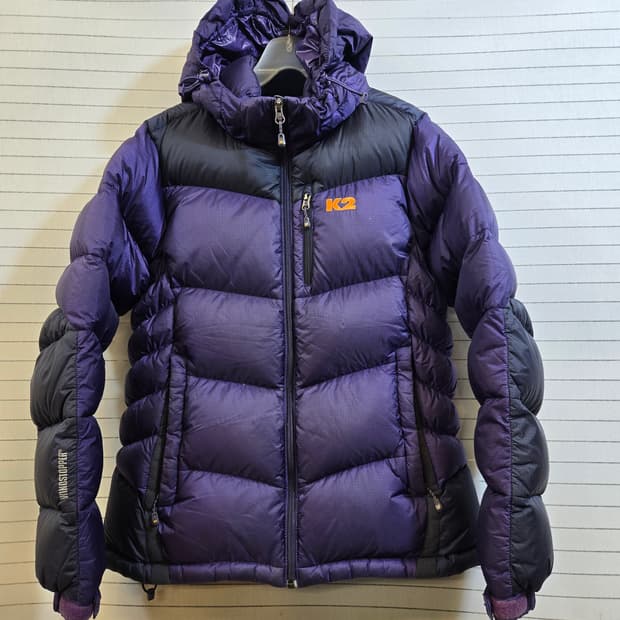 K2 여성 퍼플/블랙 윈드스토퍼 구스다운 패딩