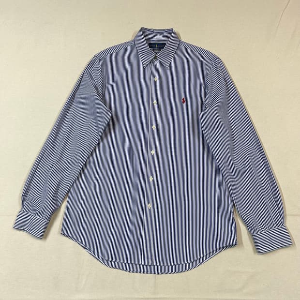 M) 폴로 랄프로렌 클래식핏 블루 스트라이프 포플린 셔츠 T84