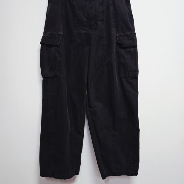 빅유니온 블랙 와이드 카고 바지