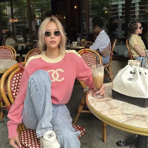 샤넬 CC 버튼 풀오버 캐시미어 니트