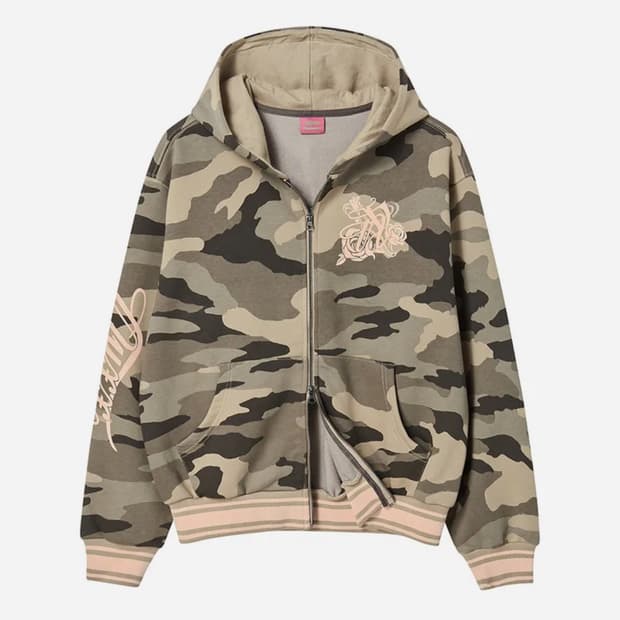 nyxx emblem printing hood zipup brown