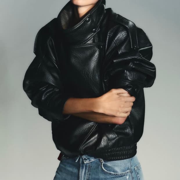 자라 하이넥 페이크 레더 점퍼 XS, S
