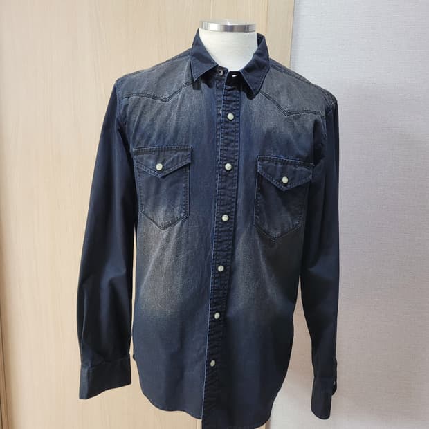지오다노 Giordano 남자 데님 셔츠 L 다크네이비