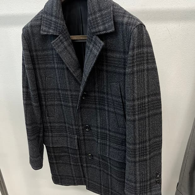 95) 맨온더분 체크 하프코트 