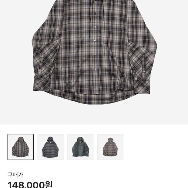 알렌느 후디드 체크 셔츠 2사이즈