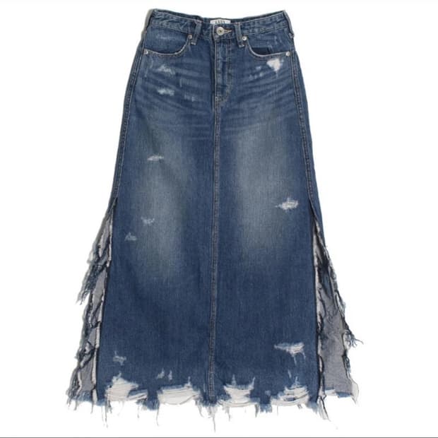 빈티지 데님 롱스커트