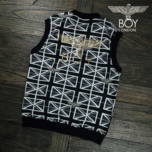 [보이런던] 빅로고 프린팅 기하학 패턴 베스트 조끼 M19310