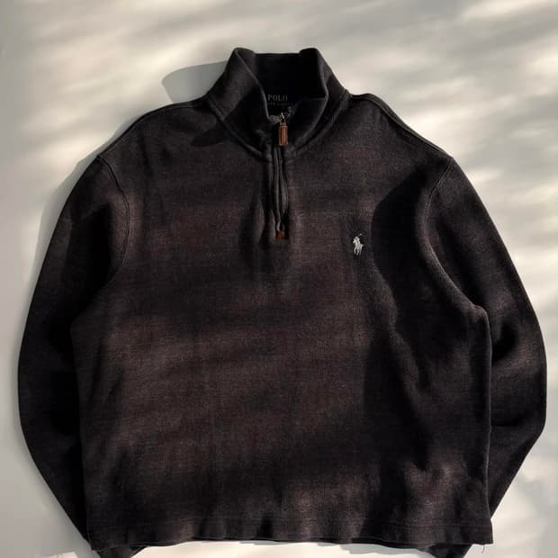 [L] 폴로 랄프로렌 그레이 하프집업 코튼 니트