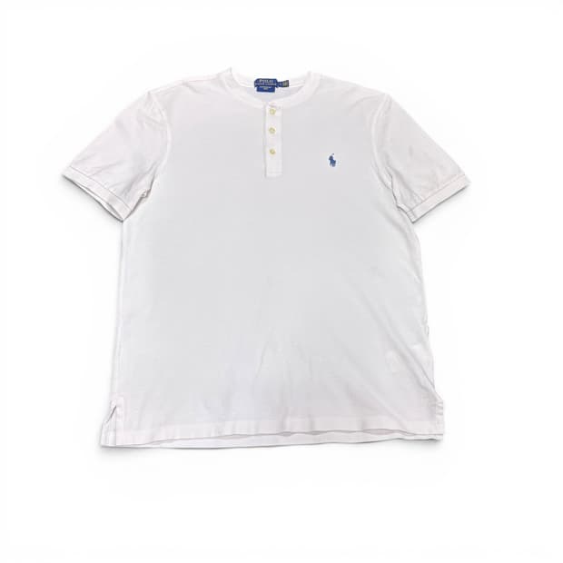 M 폴로 랄프로렌 화이트 헨리넥 반팔티