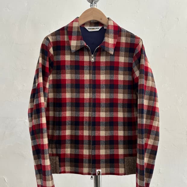 Bape 베이프 체크 울 집업 자켓