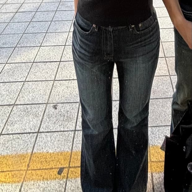 빈티지 워싱 생지 부츠컷 데님