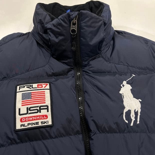 폴로 성조기 네이비 패딩