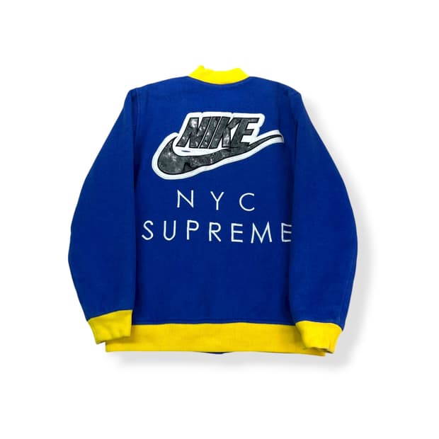 100 나이키 X 슈프림 스타장 슈나장 블루 2007 바시티 자켓