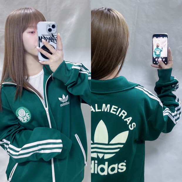 아디다스 팔메이라스 그린 빅로고 트랙탑