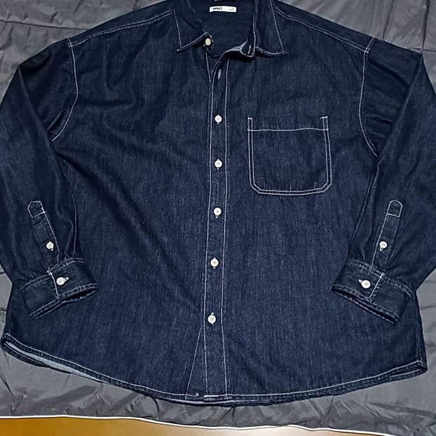 스파오 오버핏청남방 XL 가슴68 기장80