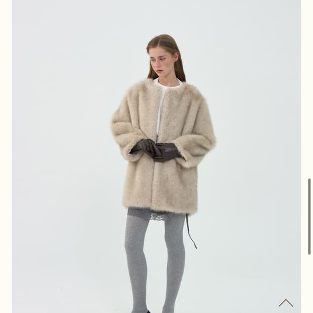 Ribbonbit jade fur coat 퍼자켓