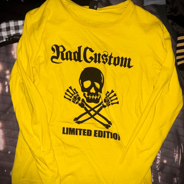 빈티지 레드 커스텀 y2k 펑크 샛노란 옐로우 롱슬리브