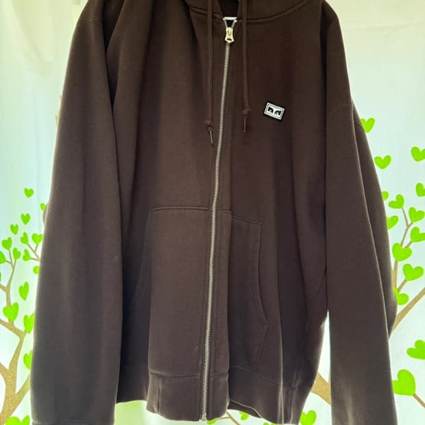 오베이 OBEY 브라운 후드집업 XL